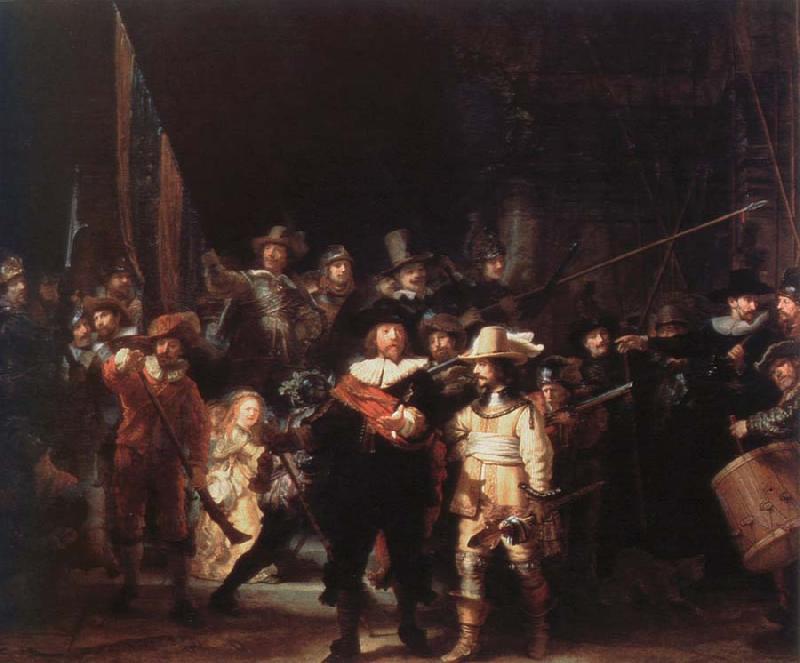 Rembrandt van rijn the night watch oil painting image